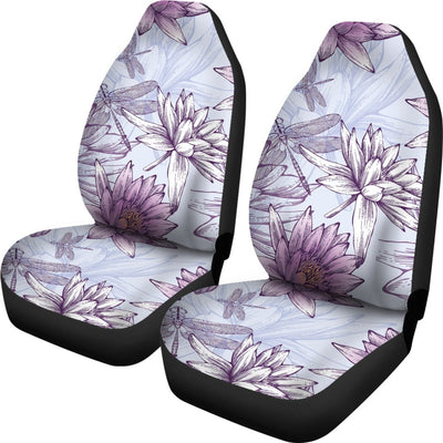 Water Lily Pattern Print Design WL01 Universal Fit Car Seat Covers-JorJune