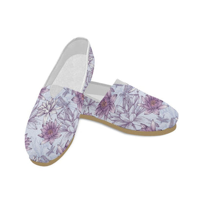 Water Lily Pattern Print Design WL01 Women Casual Shoes-JorJune.com