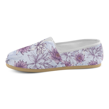 Water Lily Pattern Print Design WL01 Women Casual Shoes-JorJune.com