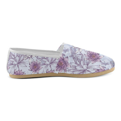 Water Lily Pattern Print Design WL01 Women Casual Shoes-JorJune.com