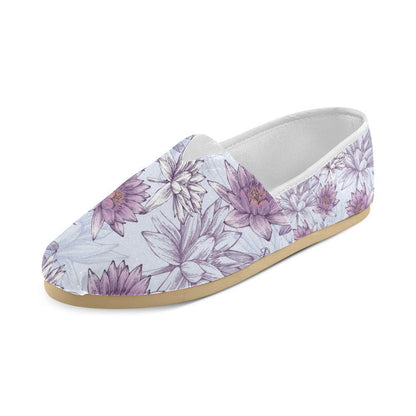 Water Lily Pattern Print Design WL01 Women Casual Shoes-JorJune.com