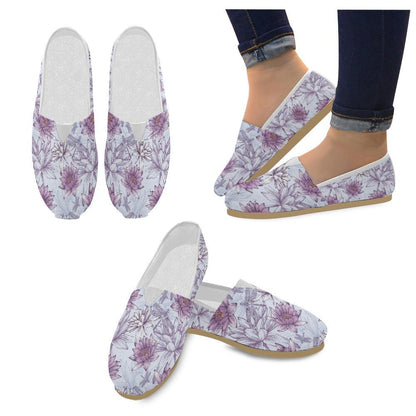 Water Lily Pattern Print Design WL01 Women Casual Shoes-JorJune.com
