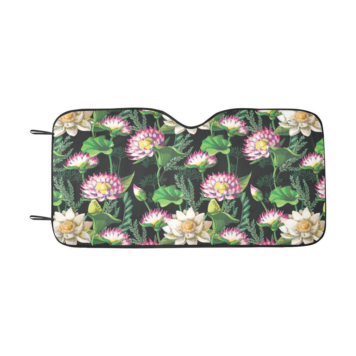 Water Lily Pattern Print Design WL010 Car Sun Shade-JorJune