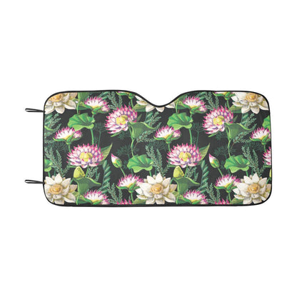 Water Lily Pattern Print Design WL010 Car Sun Shade-JorJune