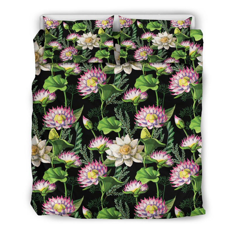 Water Lily Pattern Print Design WL010 Duvet Cover Bedding Set-JORJUNE.COM