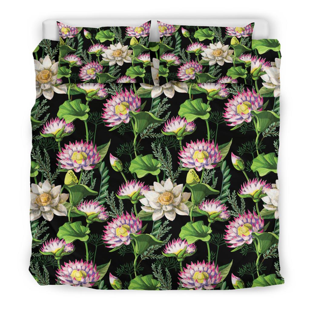 Water Lily Pattern Print Design WL010 Duvet Cover Bedding Set-JORJUNE.COM