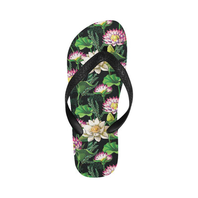 Water Lily Pattern Print Design WL010 Flip Flops-JorJune