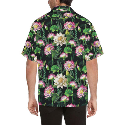 Water Lily Pattern Print Design WL010 Men Hawaiian Shirt-JorJune