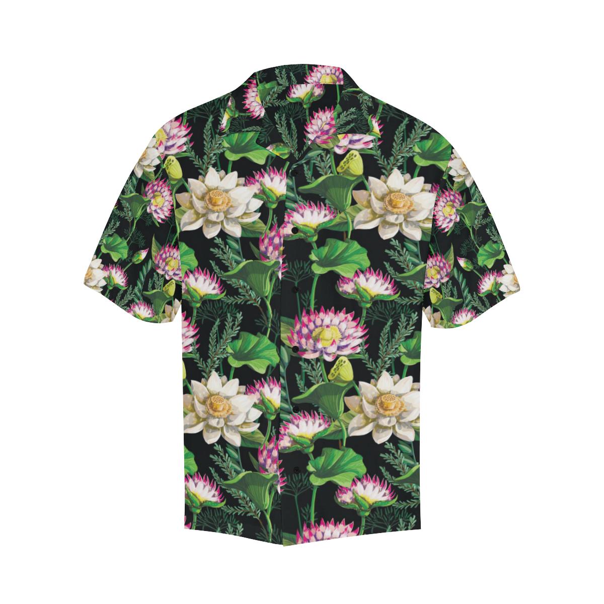 Water Lily Pattern Print Design WL010 Men Hawaiian Shirt-JorJune
