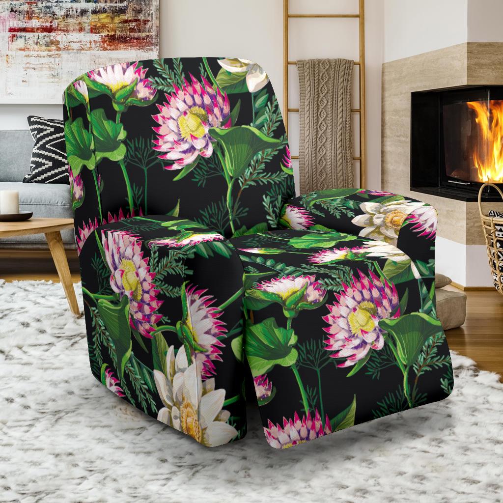 Water Lily Pattern Print Design WL010 Recliner Slipcover-JORJUNE.COM