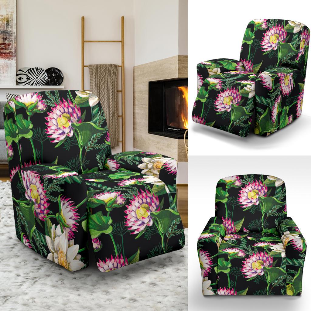 Water Lily Pattern Print Design WL010 Recliner Slipcover-JORJUNE.COM