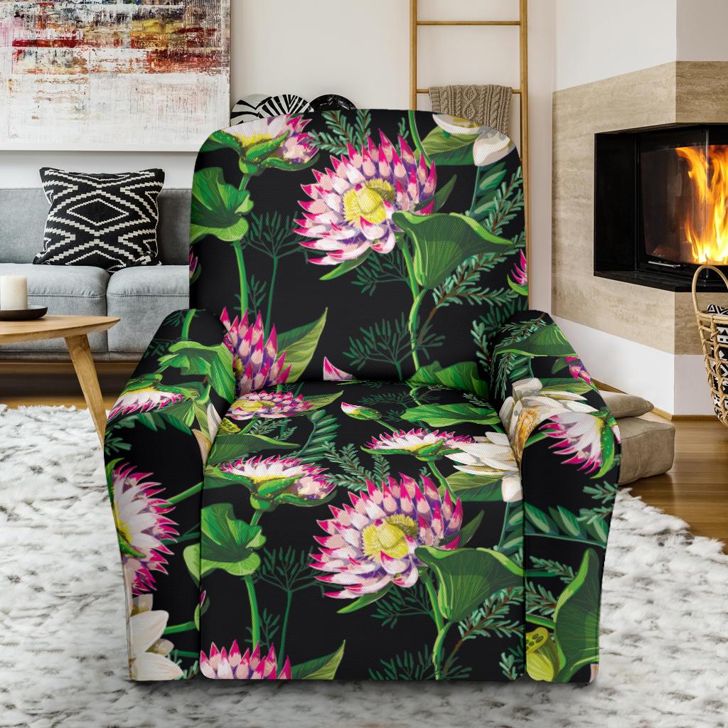 Water Lily Pattern Print Design WL010 Recliner Slipcover-JORJUNE.COM