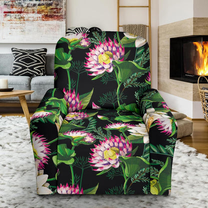 Water Lily Pattern Print Design WL010 Recliner Slipcover-JORJUNE.COM