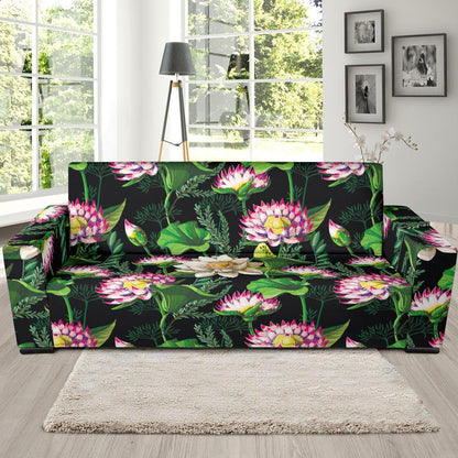 Water Lily Pattern Print Design WL010 Sofa Slipcover-JORJUNE.COM