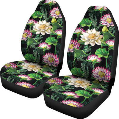 Water Lily Pattern Print Design WL010 Universal Fit Car Seat Covers-JorJune