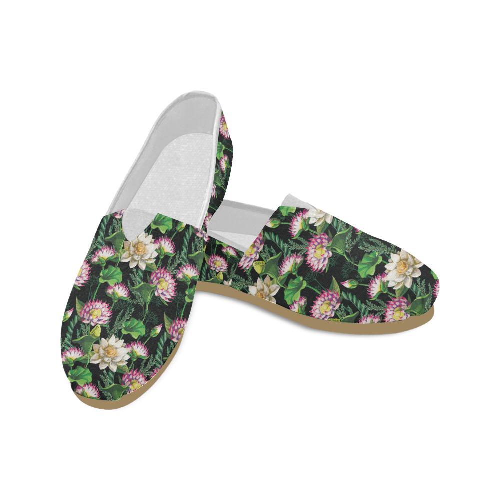 Water Lily Pattern Print Design WL010 Women Casual Shoes-JorJune.com