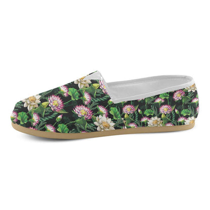 Water Lily Pattern Print Design WL010 Women Casual Shoes-JorJune.com