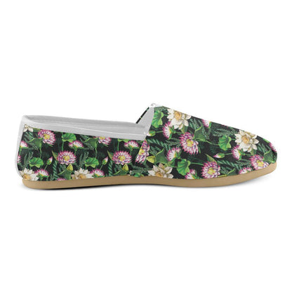 Water Lily Pattern Print Design WL010 Women Casual Shoes-JorJune.com