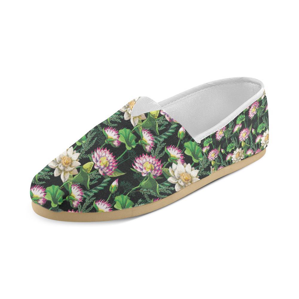 Water Lily Pattern Print Design WL010 Women Casual Shoes-JorJune.com
