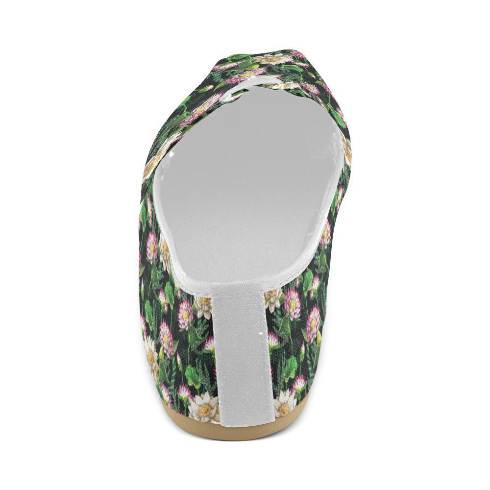 Water Lily Pattern Print Design WL010 Women Casual Shoes-JorJune.com