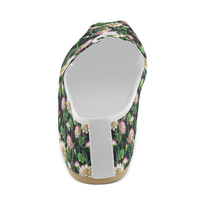 Water Lily Pattern Print Design WL010 Women Casual Shoes-JorJune.com