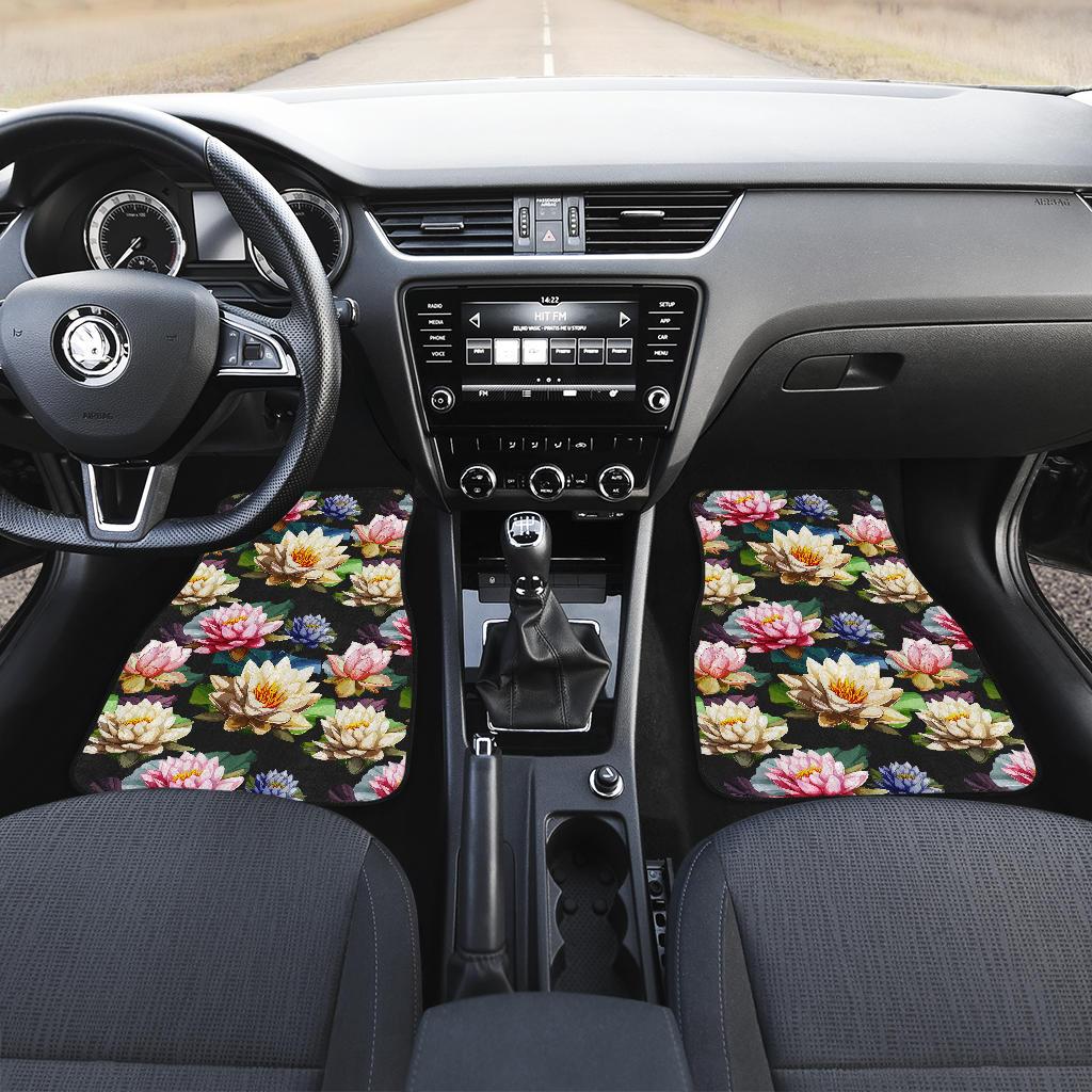 Water Lily Pattern Print Design WL02 Car Floor Mats-JORJUNE.COM