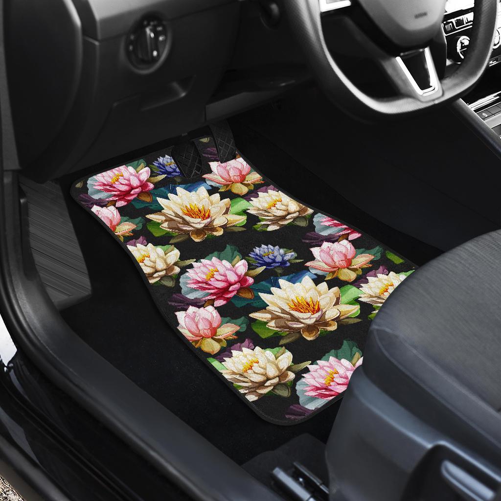 Water Lily Pattern Print Design WL02 Car Floor Mats-JORJUNE.COM