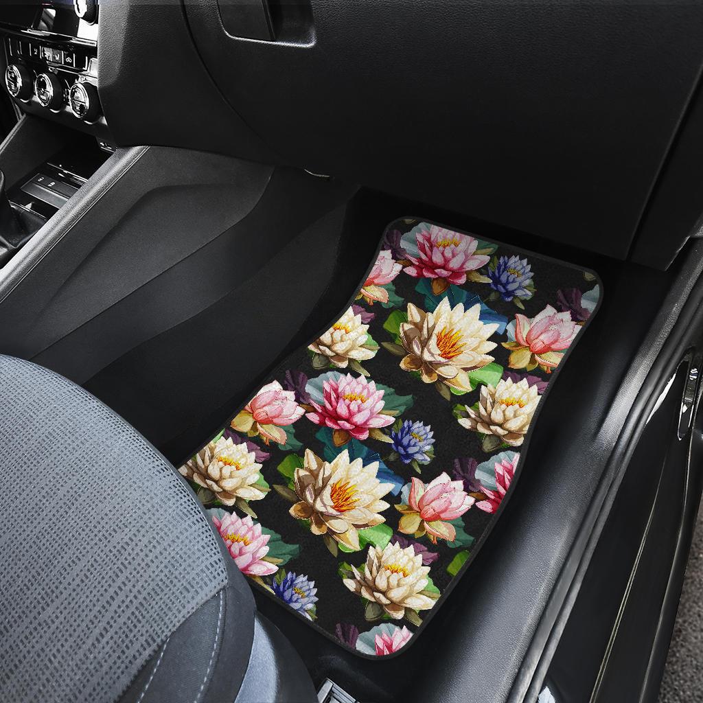 Water Lily Pattern Print Design WL02 Car Floor Mats-JORJUNE.COM