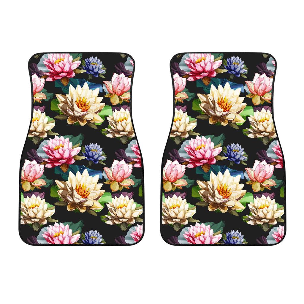 Water Lily Pattern Print Design WL02 Car Floor Mats-JORJUNE.COM