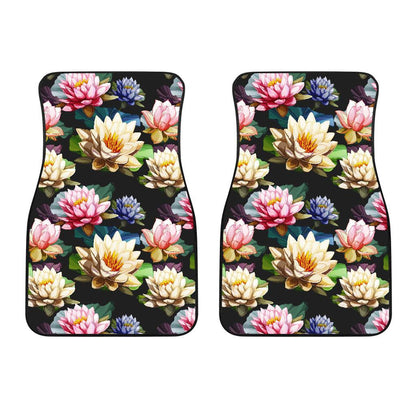Water Lily Pattern Print Design WL02 Car Floor Mats-JORJUNE.COM