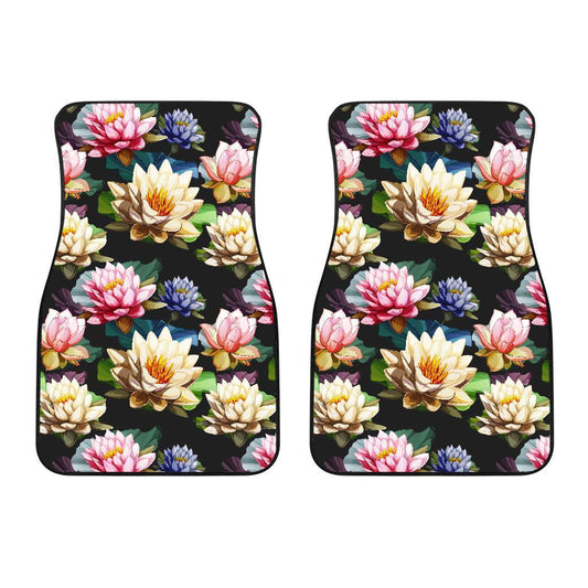 Water Lily Pattern Print Design WL02 Car Floor Mats-JORJUNE.COM