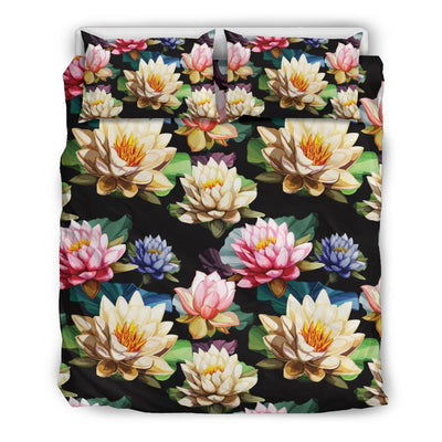 Water Lily Pattern Print Design WL02 Bedding Set