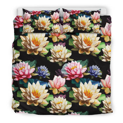 Water Lily Pattern Print Design WL02 Bedding Set