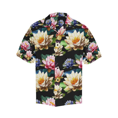 Water Lily Pattern Print Design WL02 Men Hawaiian Shirt-JorJune