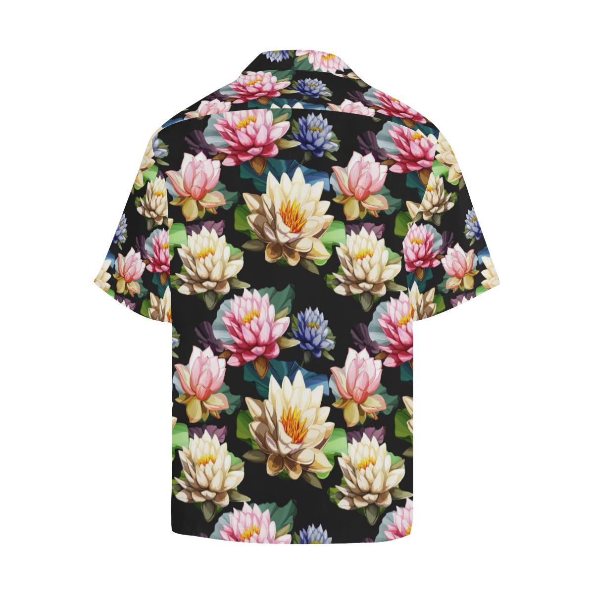 Water Lily Pattern Print Design WL02 Men Hawaiian Shirt-JorJune