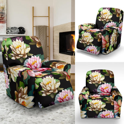 Water Lily Pattern Print Design WL02 Recliner Slipcover-JORJUNE.COM