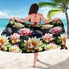 Water Lily Pattern Print Design WL02 Sarong Pareo Wrap-JORJUNE.COM