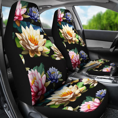 Water Lily Pattern Print Design WL02 Universal Fit Car Seat Covers-JorJune