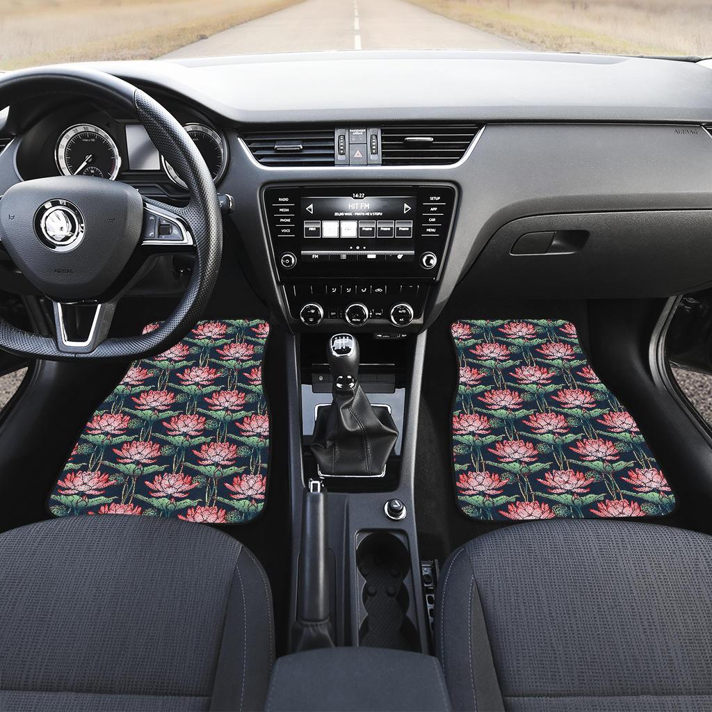 Water Lily Pattern Print Design WL03 Car Floor Mats-JORJUNE.COM