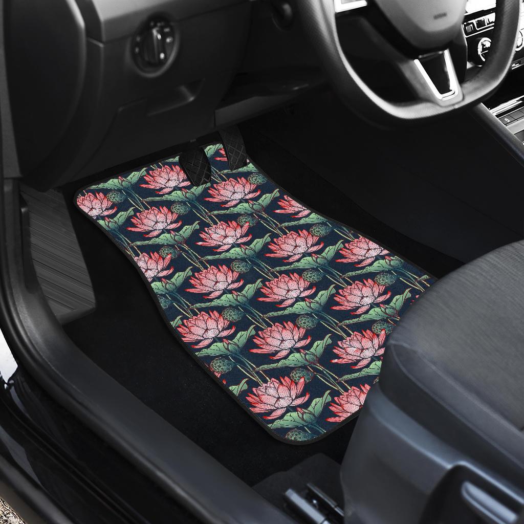 Water Lily Pattern Print Design WL03 Car Floor Mats-JORJUNE.COM