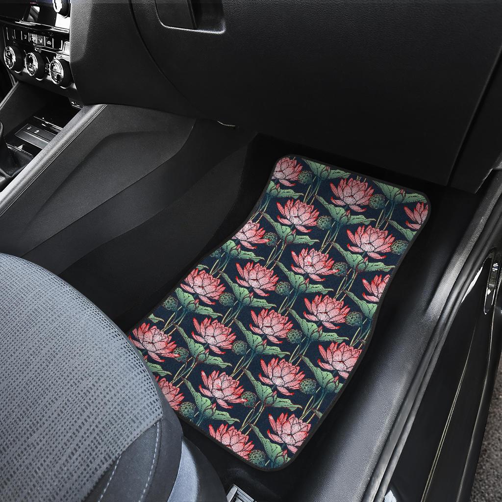 Water Lily Pattern Print Design WL03 Car Floor Mats-JORJUNE.COM