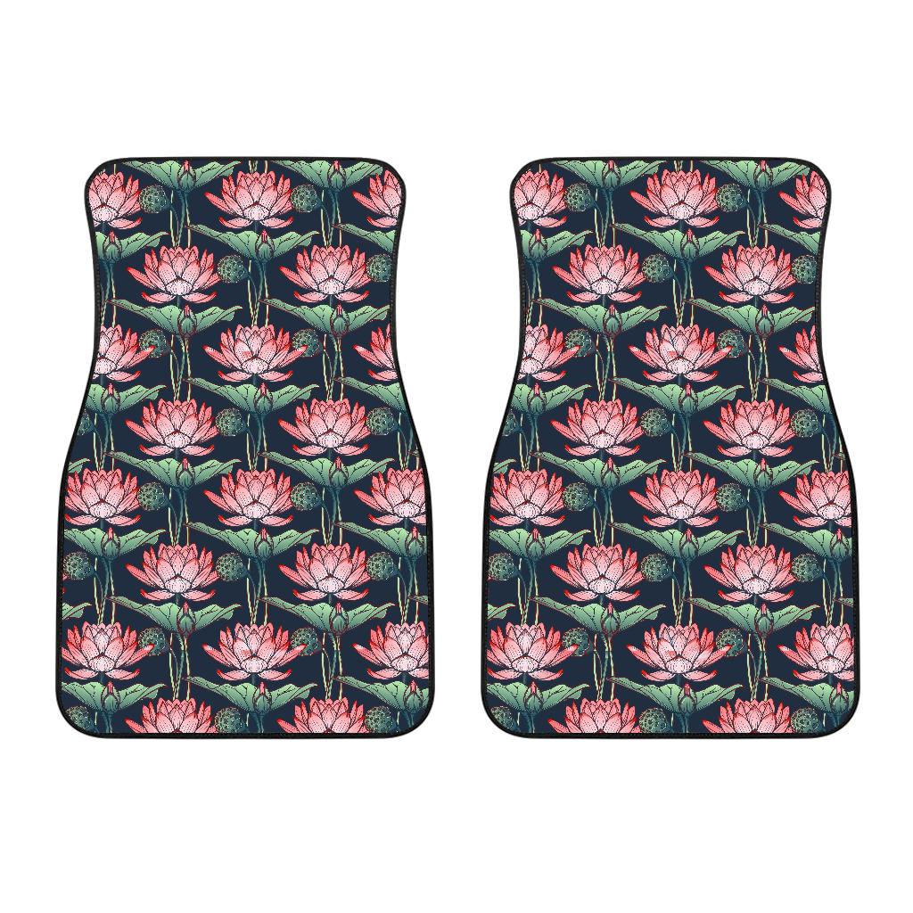 Water Lily Pattern Print Design WL03 Car Floor Mats-JORJUNE.COM