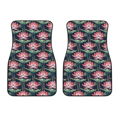 Water Lily Pattern Print Design WL03 Car Floor Mats-JORJUNE.COM