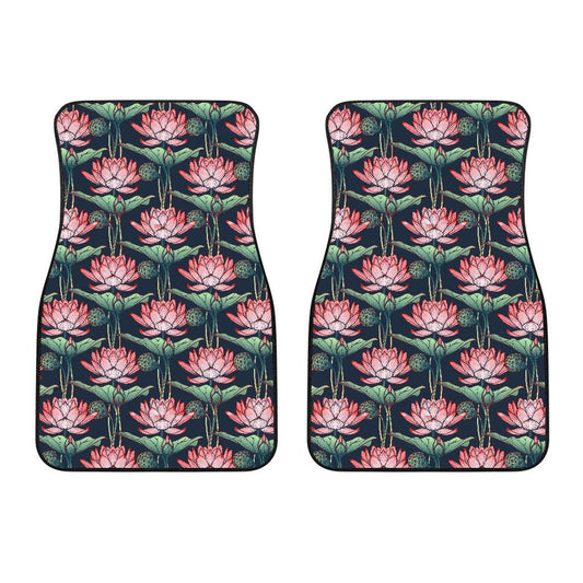 Water Lily Pattern Print Design WL03 Car Floor Mats-JORJUNE.COM