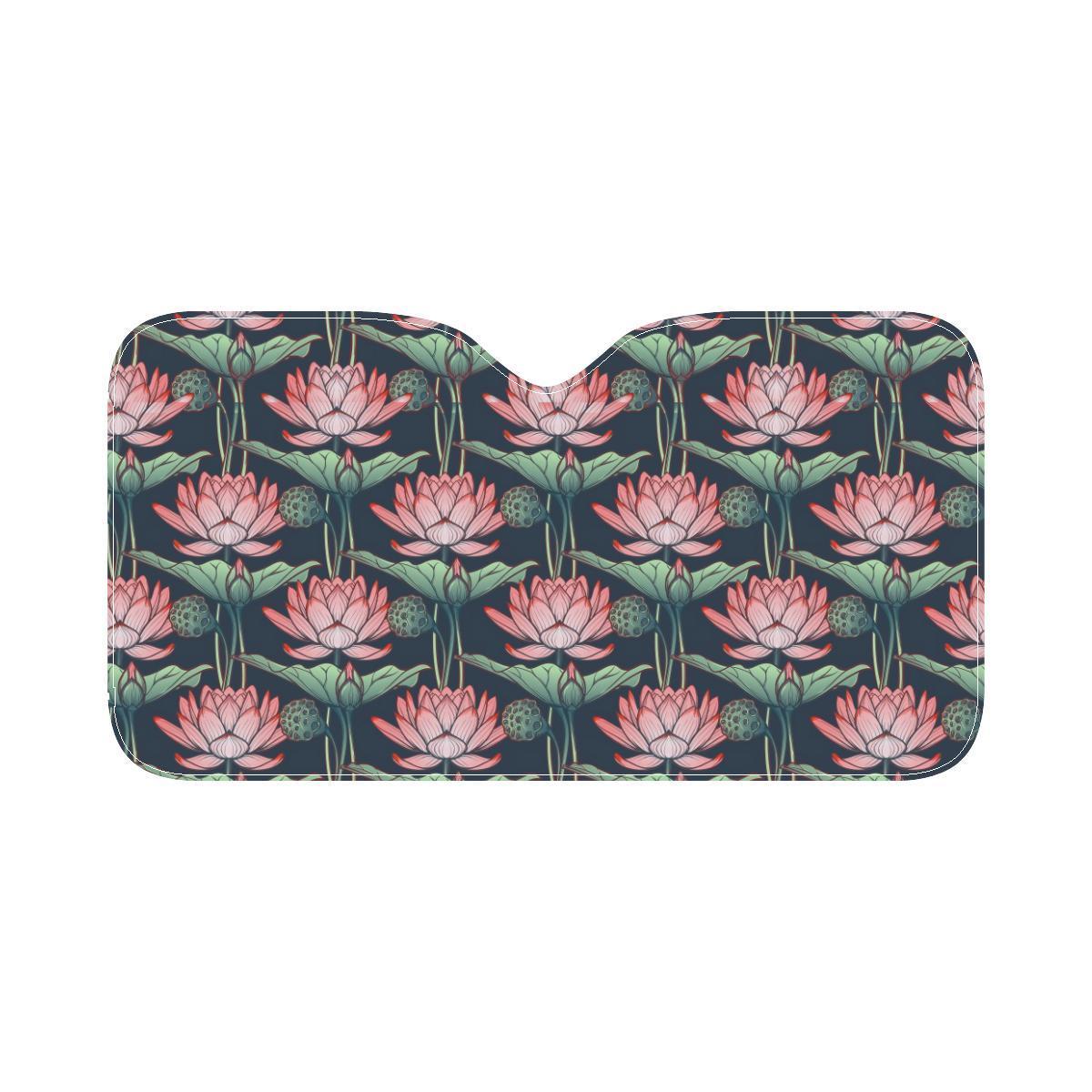 Water Lily Pattern Print Design WL03 Car Sun Shade-JorJune