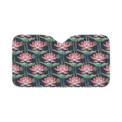 Water Lily Pattern Print Design WL03 Car Sun Shade-JorJune