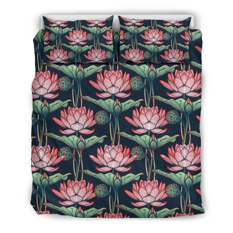 Water Lily Pattern Print Design WL03 Bedding Set