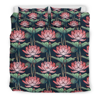 Water Lily Pattern Print Design WL03 Bedding Set