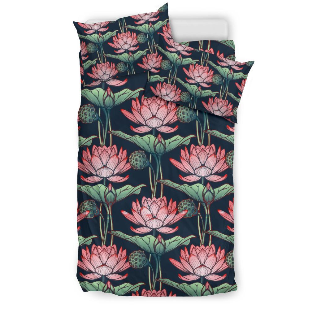 Water Lily Pattern Print Design WL03 Bedding Set