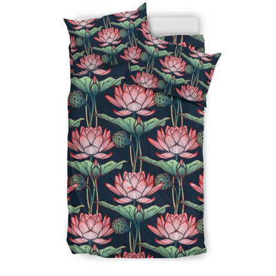 Water Lily Pattern Print Design WL03 Bedding Set